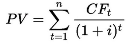 Формула расчета дисконтирования при облигациях